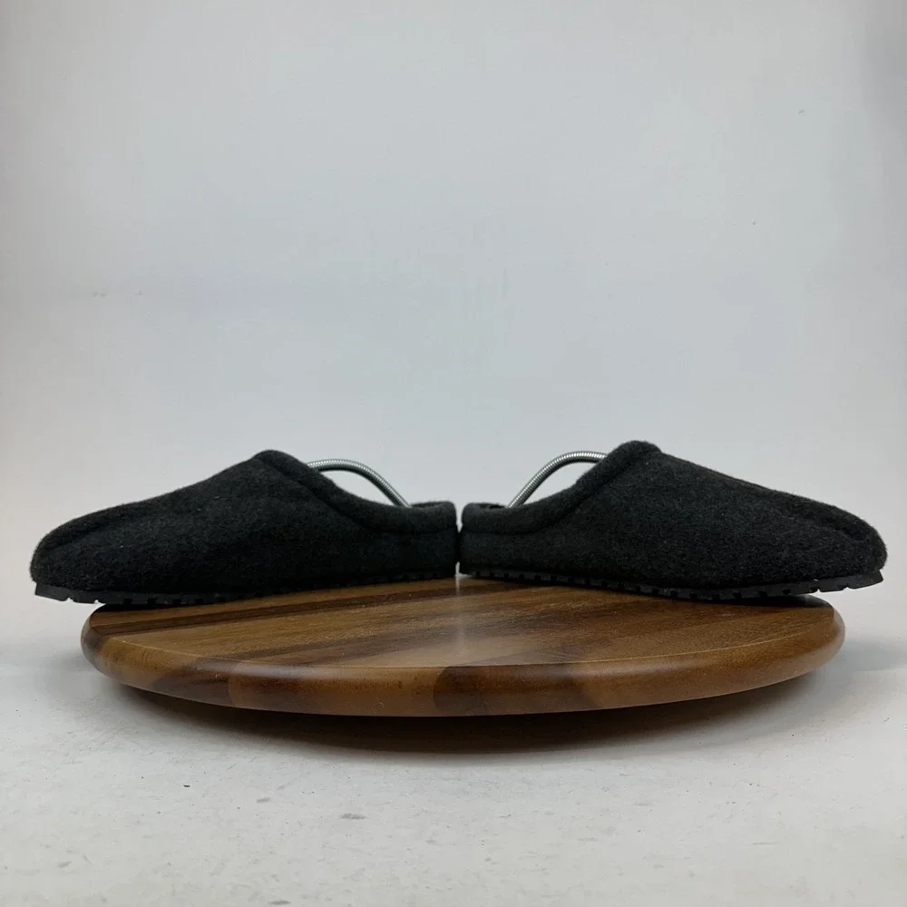 New Mens Minnetonka Neil Charcoal Wool Blend Slip On Indoor Clog Slipper Size 12